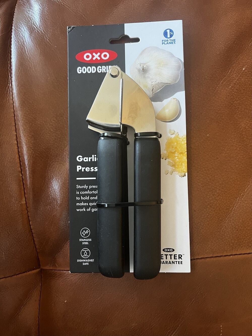 OXO Good Grips Garlic Press, Heavy Duty, Die Cast Zinc & Silicone, 7 in